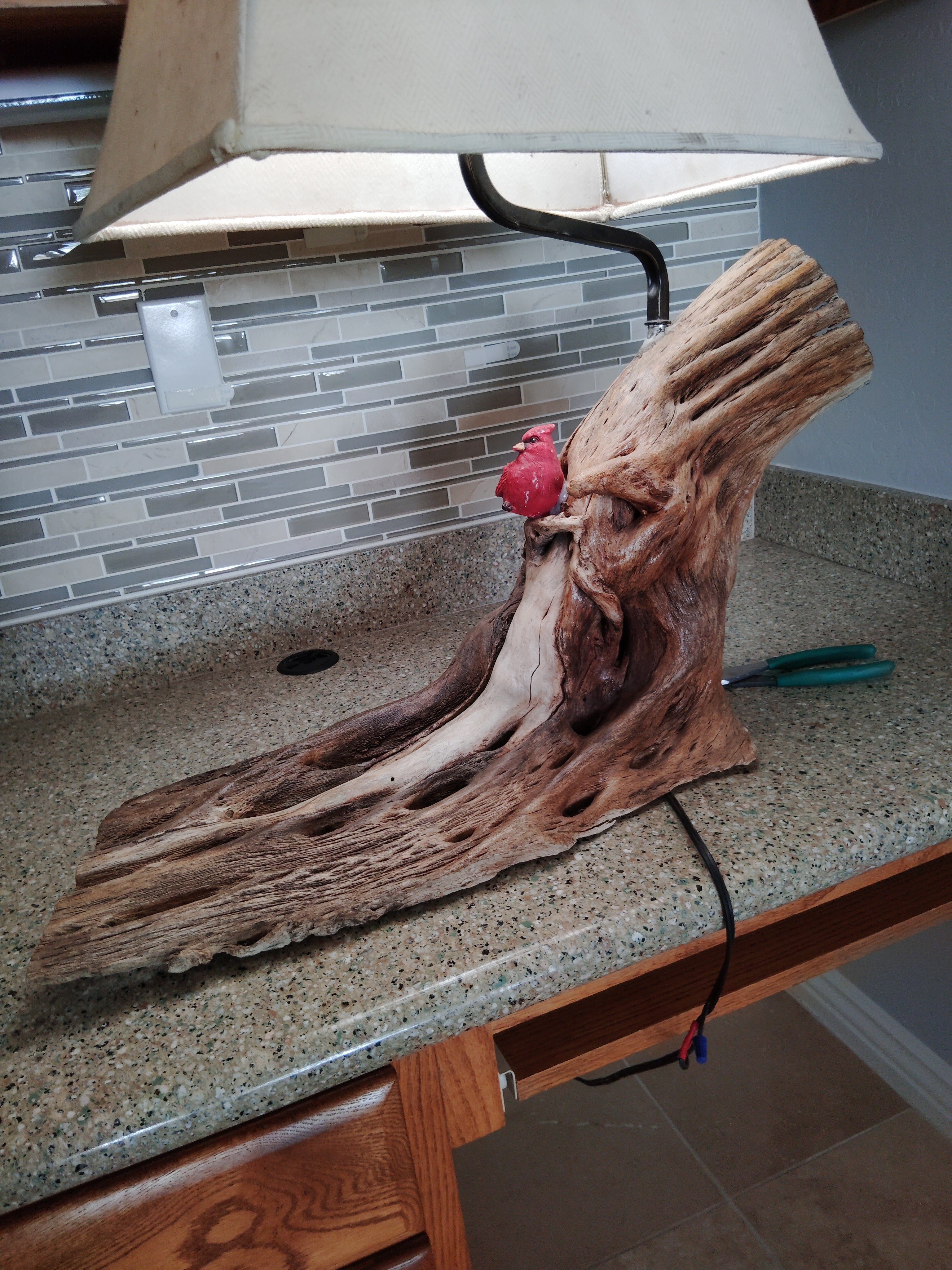 Handmade saguaro lamp